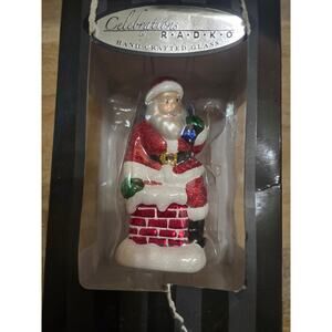 NiB Radko Glass Santa Christmas Ornament